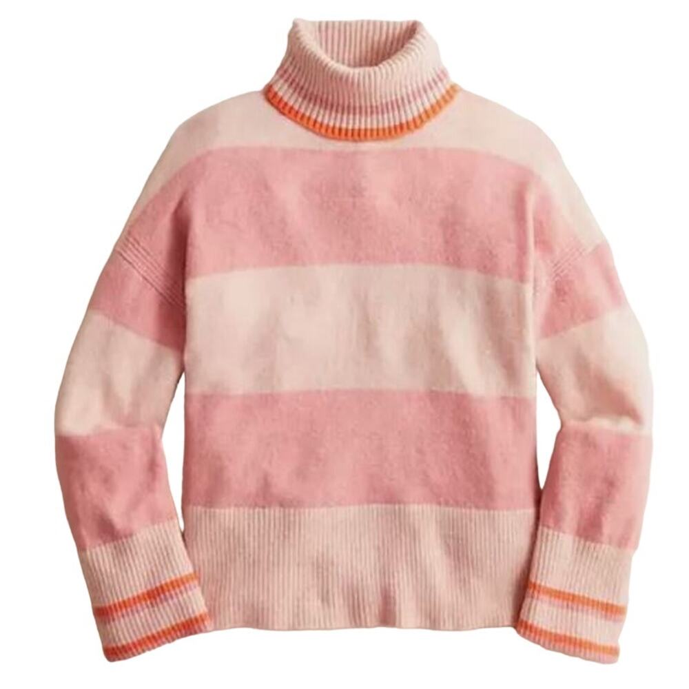 J. Crew Women's Striped Turtleneck Sweater in Supersoft Yarn BD045 Small